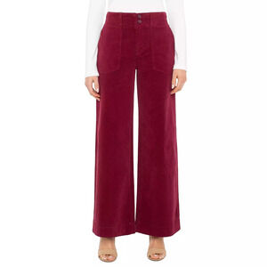 LIVERPOOL CORDUROY WIDE LEG WITH UTILITY POCKETS Size 8/ CABERNET RED